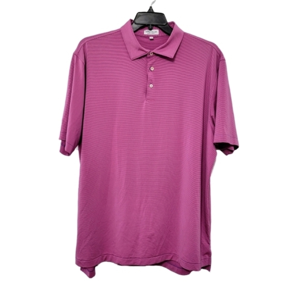 Peter Millar Summer Comfort‎ Jubilee Performance Polo Pink Purple Stripe Size XL